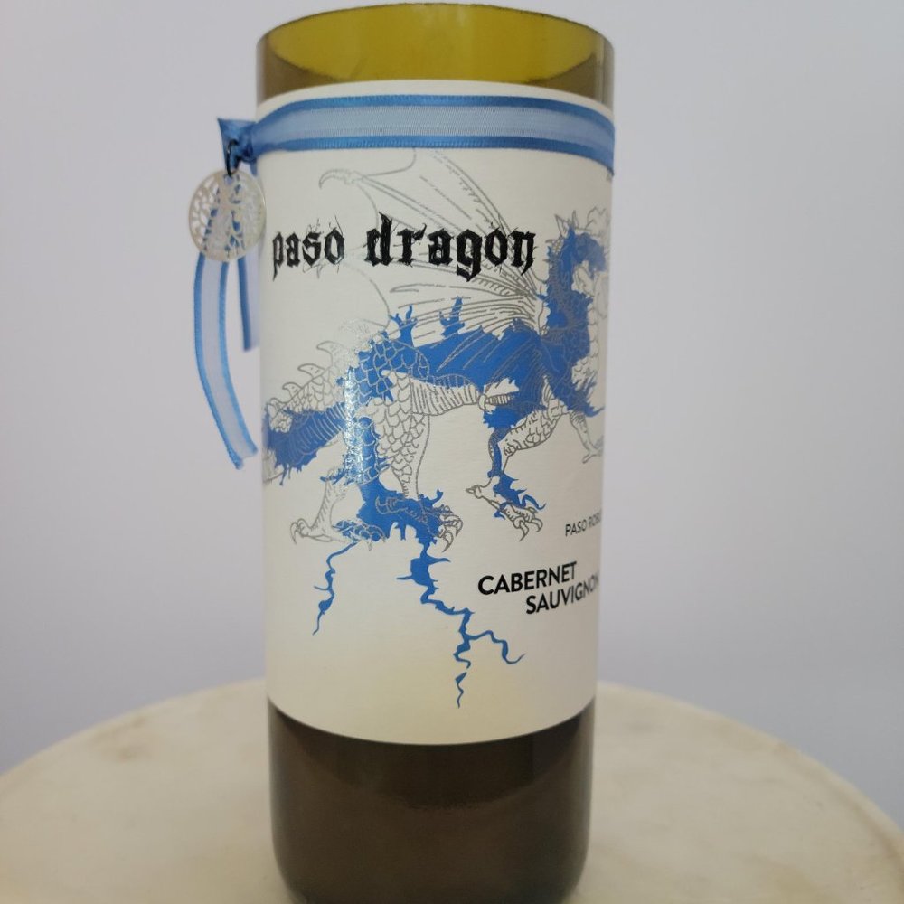 Wine Bottle Candle - Paso Dragon - Cabernet - Handmade - Spiced Cider - Chestnut